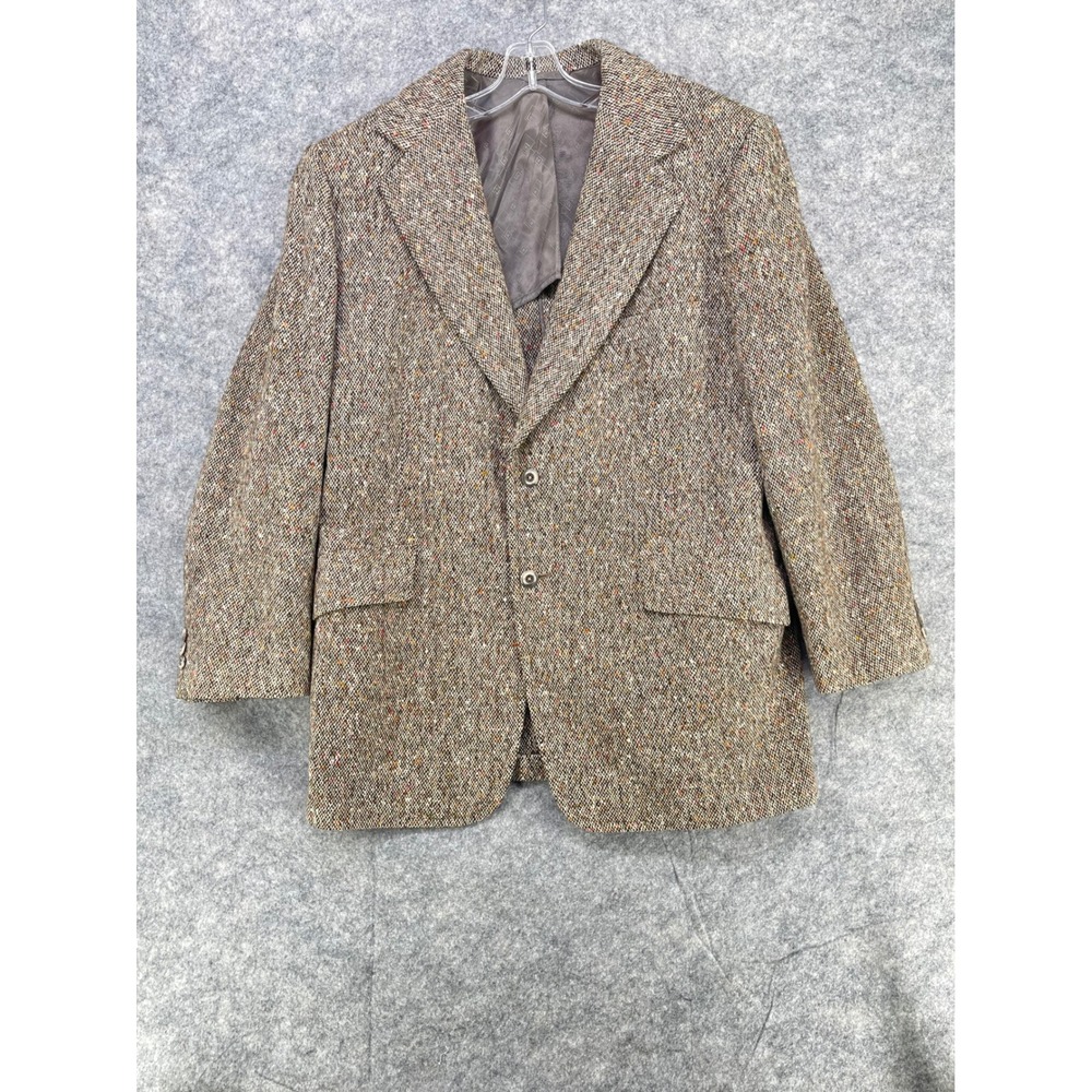 Kevin & Howlin Donegal Tweed Blazer Men 44R Brown Handwoven Irish Sport Coat 70s